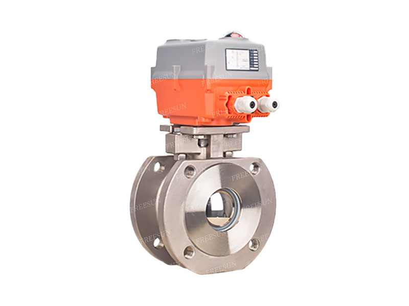 Electric wafer-type flanged ball valve